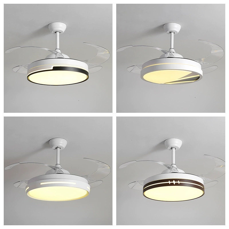 Потолочный вентилятор, вентилятор для ресторана, невидимый ветер, универсальный вентилятор, простой современный бесшумный домашний светильник с переменной частотой