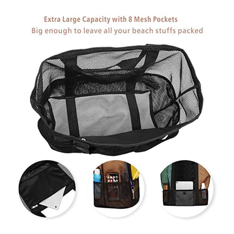 Nuova borsa portaoggetti ad alta capacità, borsa da spiaggia portatile a tracolla, borsa da bagno in rete, borsa da spiaggia da viaggio_voghion.com