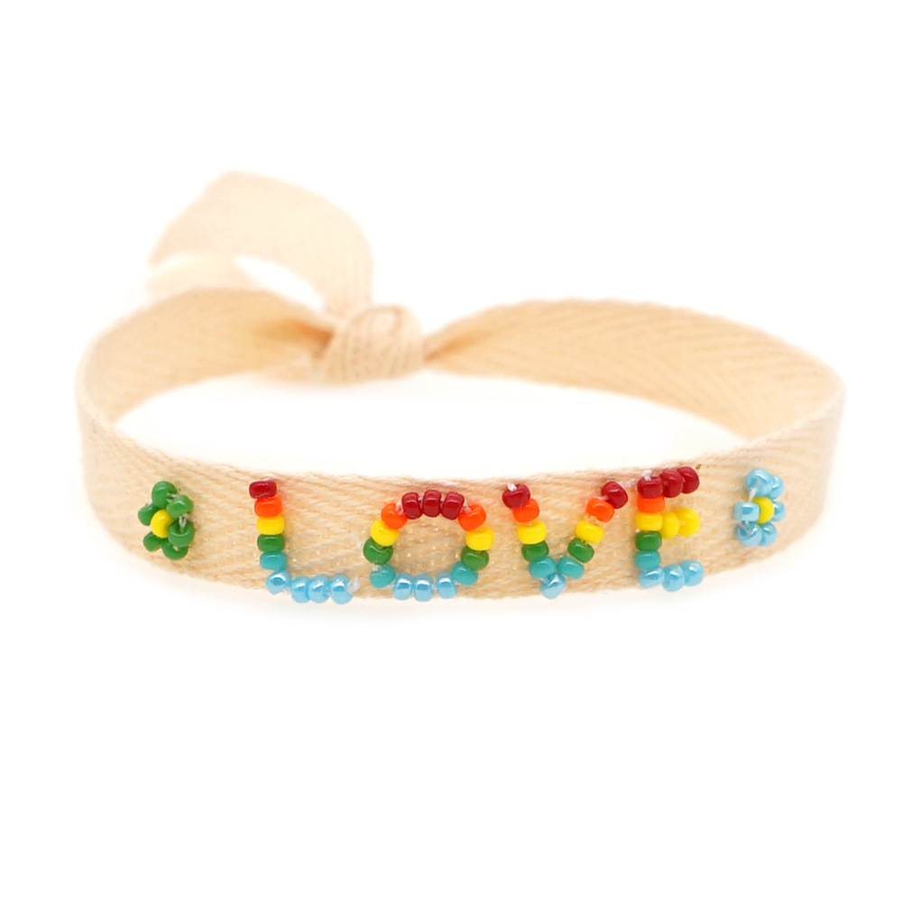 Simple Bohemian Ribbon Rainbow Love Letter Bracelet display picture 22