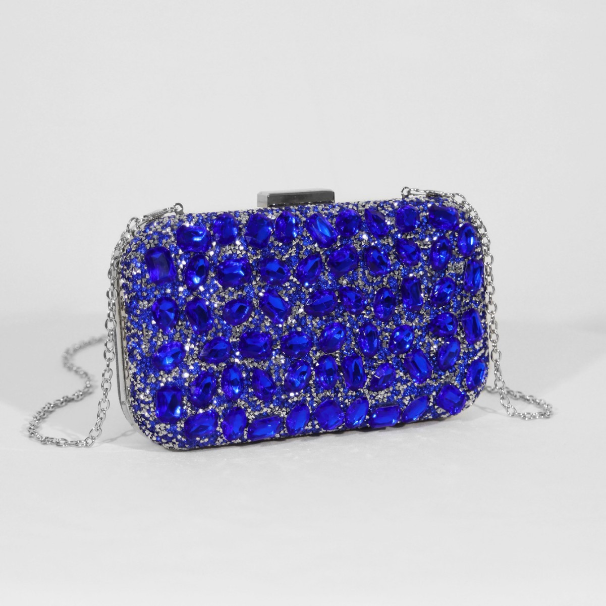 Cross-Border New Sparkling Diamond-Encrusted Clutch Bag, Evening Bag For Banquets, Weddings, And Formal Gowns, Small Square Women's Handbag - Thumbnail 2