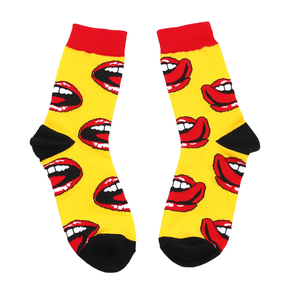 60g Weight Socks Classification Socks Lingerie Type Cotton Fabric Type Stretchy Elasticity A Pair Quantity Daily Occasion Comfort Function Valentine'S Day Festival Lips, Heart Shape Pattern All Seasons Season Unisex Gender Simple Style Style Simple Style Unisex Lips Heart Shape Cotton Crew Socks A Pair 16
