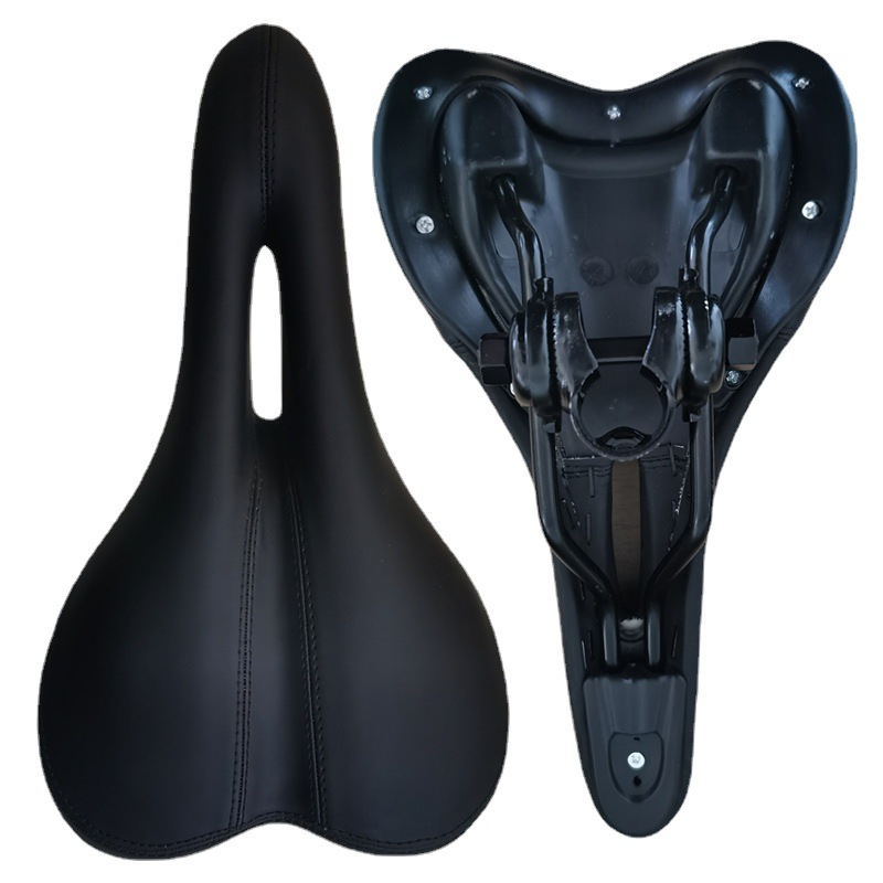 Bicicleta de montaña montar esponja gruesa hueco cojín del asiento de la bicicleta agujero medio 128 cojín silla de montar PU