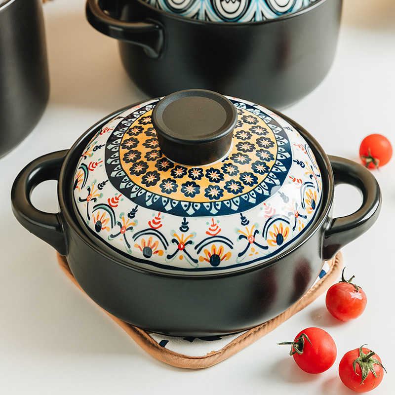 Household gas stove open flame special casserole ceramic stew pot soup pot gas high temperature resistant crock pot soup stone pot