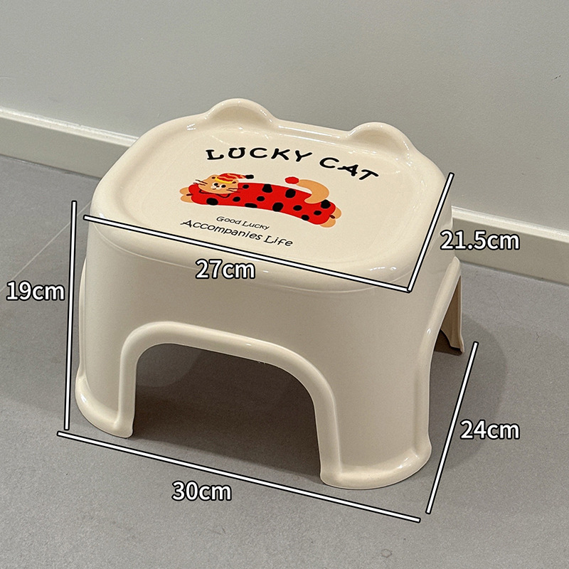 Taburete pequeño grueso antideslizante, banco de plástico para niños, silla para adultos, taburete de pie, taburete bajo para el hogar, taburete de goma de pie de dibujos animados