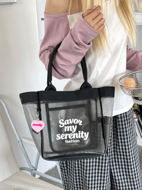 Bolsa de gran capacidad para mujeres verano 2026 nueva canasta de vacaciones de playa transparente bolsa de comida de viaje bolsa de ocio
