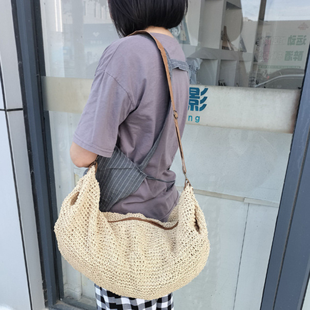 Big straw woven crochet handmade