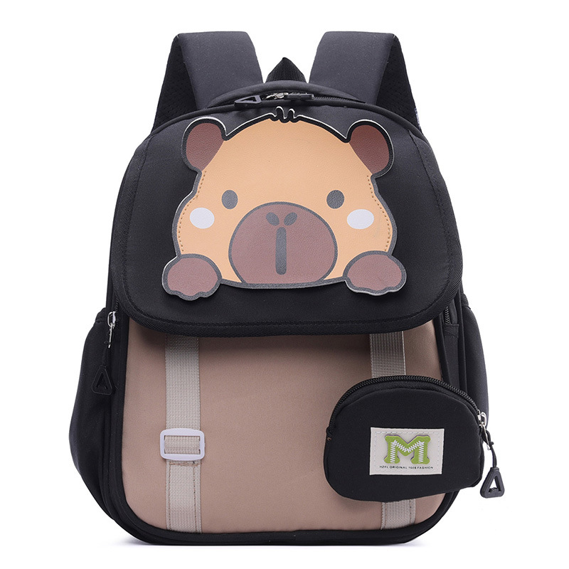 Mochila infantil Capibara caricatura lindas niñas mochila preescolar mochila para niños