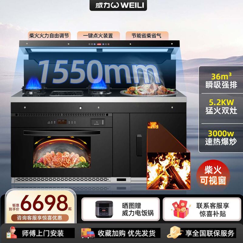 柴火灶集成灶商品房无烟烧柴燃气两用灶家用柴火灶新农村升级加厚|undefined