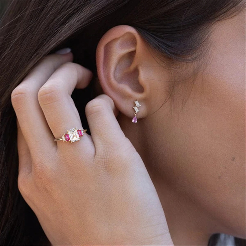 Simple Style Round Sterling Silver Plating Zircon Rings 1 Piece