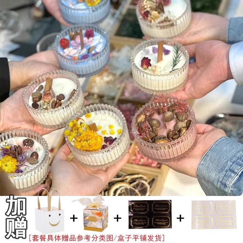 Paquete de materiales de vela DIY herramientas de copa de vela hechas en casa materia prima red salón de rojo grupo de actividad de construcción de paquetes creativos