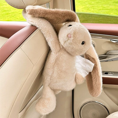 Car tissue box/set tissue holder, hanging design, cute rabbit - long-handed-handsome-rabbit-tissue-box-with-a-glossy-finish