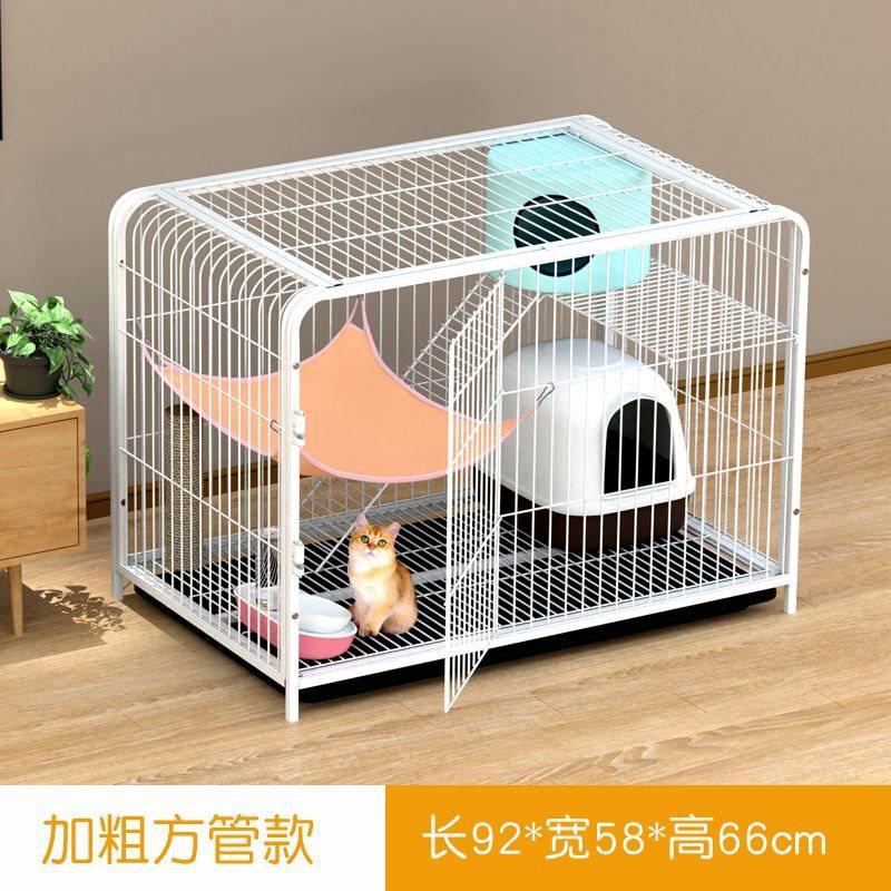 猫ケージ、トイレ付き家庭用猫ヴィラ、一体型小型2階建て猫ハウス、猫ハウス、猫の巣、広いフリースペース|undefined