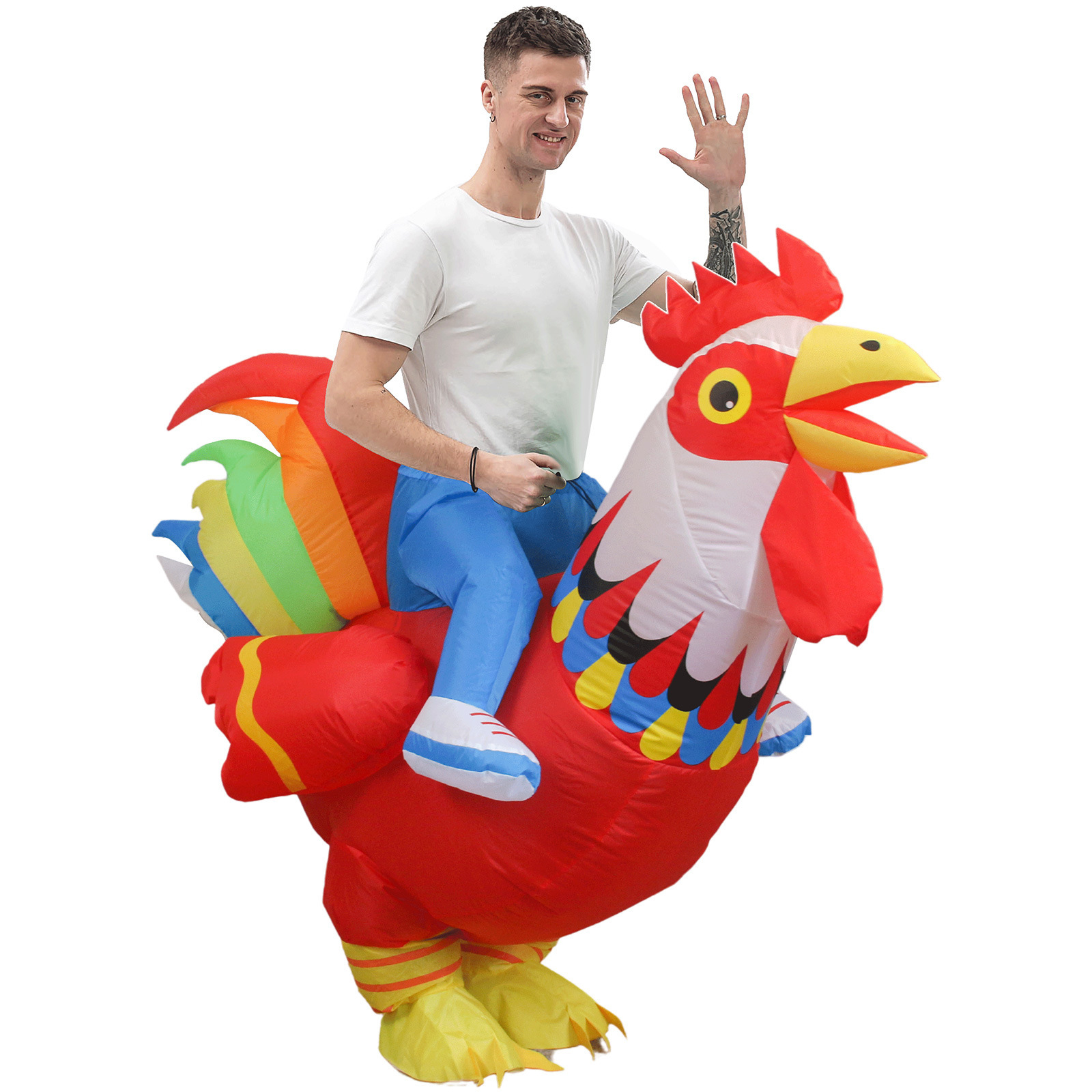 Amazon disfraces de baile accesorios colorido pollos inflables trajes de fiesta Cosplay disfraces de muñecas
