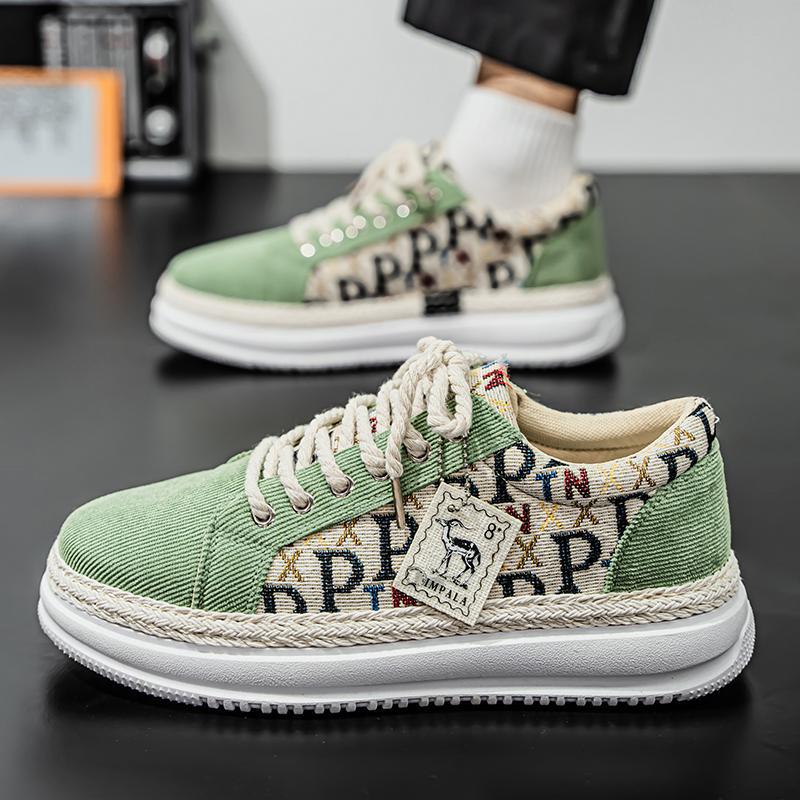 Zapatos de ocio, zapatos perezosos convenientes, zapatos de hombre, zapatos de pescador, zapatos de lona de verano a juego de colores, nuevos zapatos de lona de verano de 2025