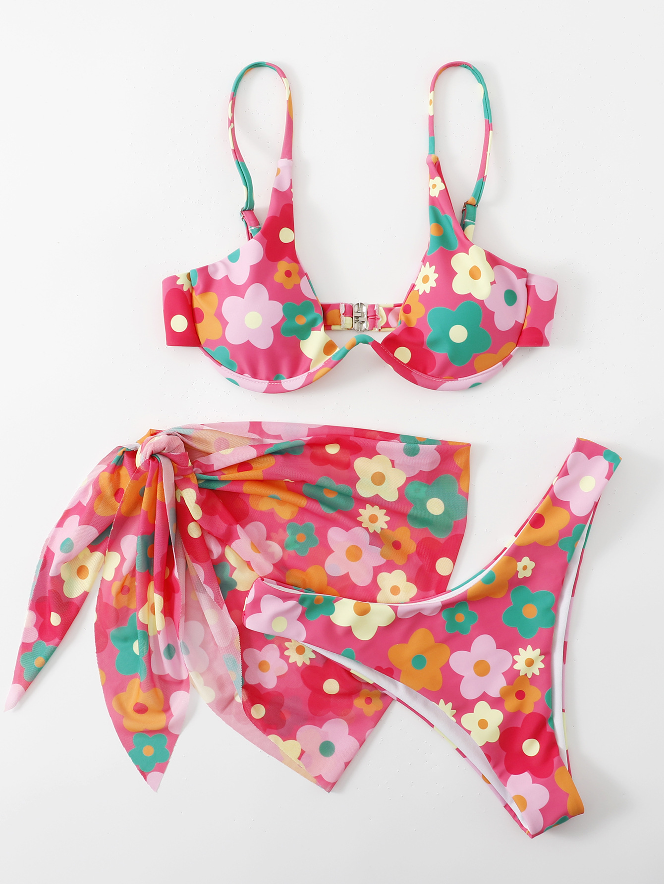 Swimming Pool, Beach Occasion Comfort Function Women's Leopard 2 Pieces Set Bikinis Swimwear