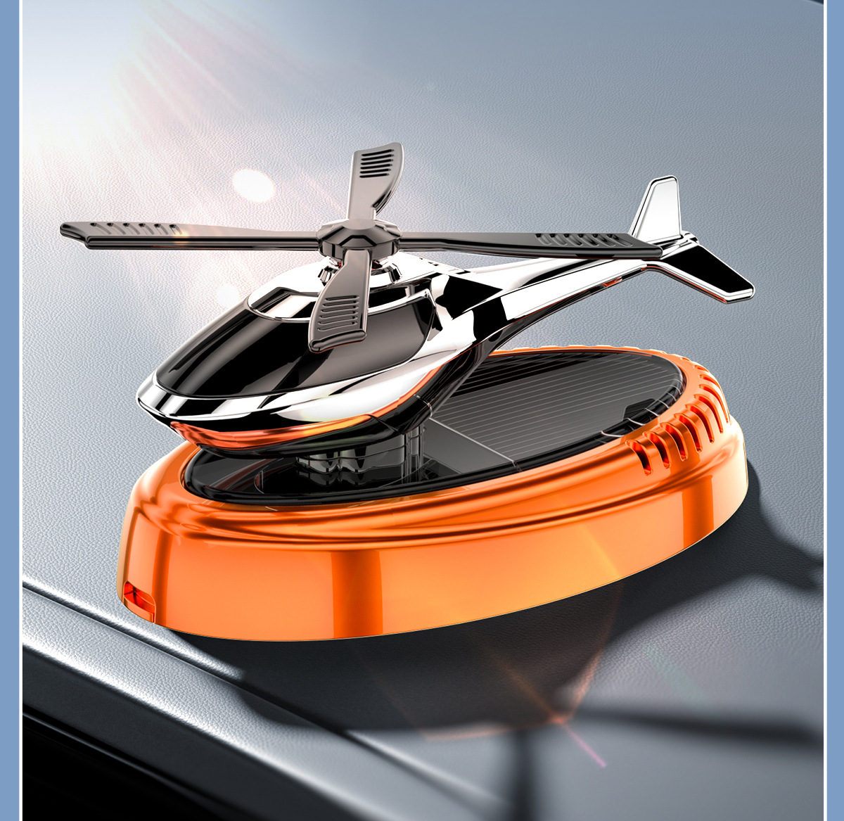 New Solar Helicopter Aromatherapy Car Perfume Center Console Rotating Fragrance Long-Lasting Fragrance Fragrance Ornaments