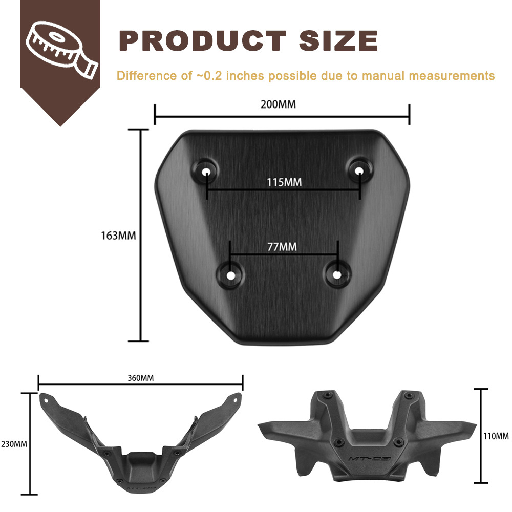 Suitable for Yamaha MT09 2024 spoiler aluminum motorcycle accessories windshield windshield with bracket