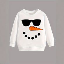 ebay速卖通热销童装套头衫 圣诞可爱雪人图案印花 圆领套头卫衣