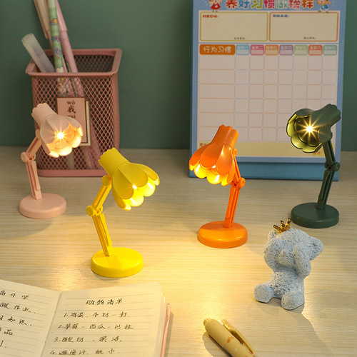 Mini LED Reading Lamp with Book Clip, Portable and Foldable, Small Night Light, Magnetic Desk Lamp, Stand-Up Desk Lamp, Eye-Care