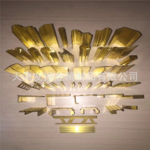 H59 62黄铜条 水磨石铜条 冲孔装饰铜条30x3mm黄铜排 异形铜型材