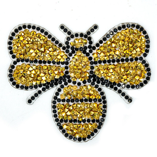 Cross-border rhinestones, little bees, hot melt, hot melt adhesive, mesh, rhinestones, fabric stickers, hot pictures, clothing patches, direct wholesale