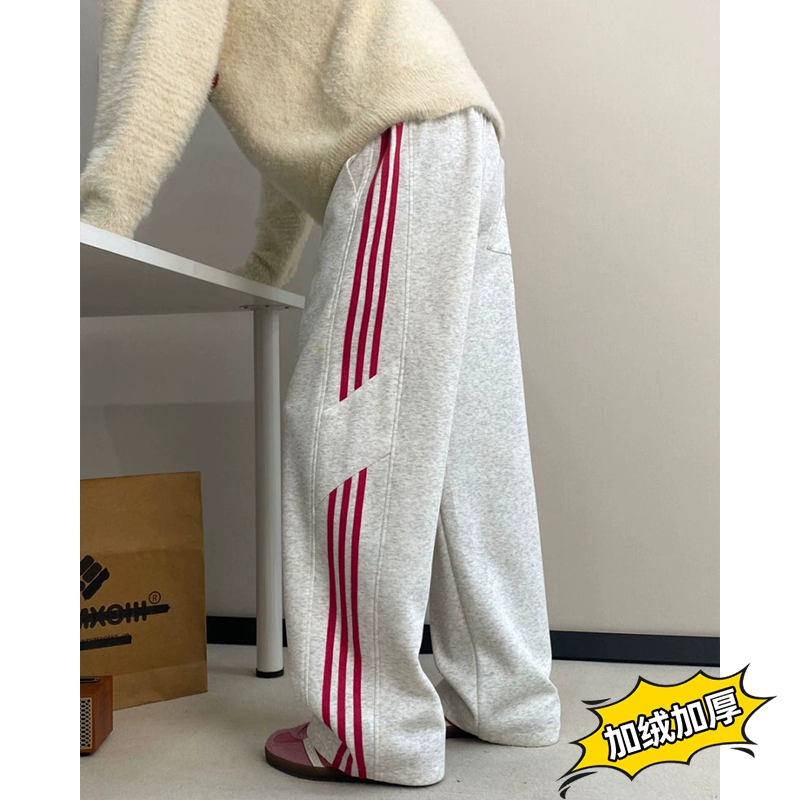 Теплые демисезонные брюки, американский стиль, oversize, увеличенная толщина, свободный прямой крой