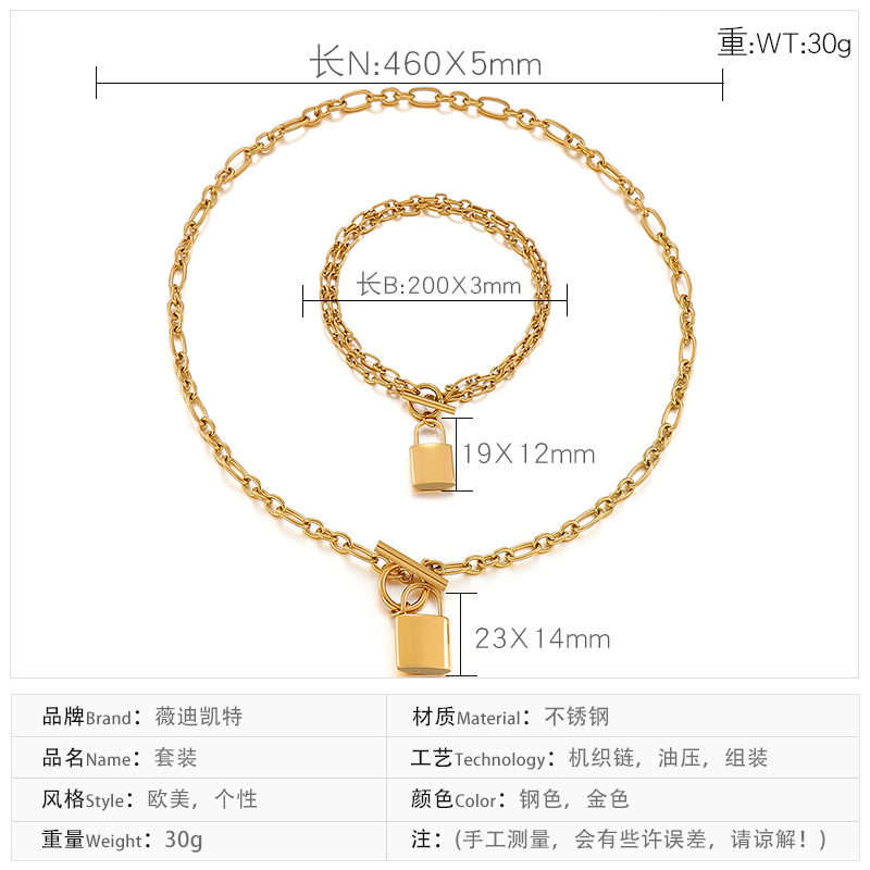 Fashion 18K Gold Plated Titanium Steel Wholesale display picture 2