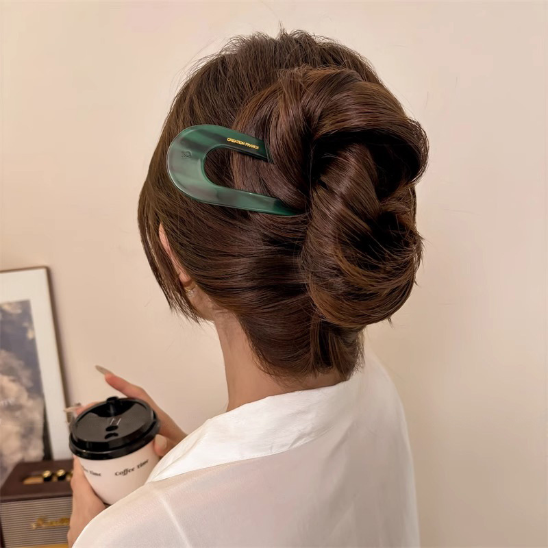 Clipper de cabello en forma de U para mujeres de alto nivel antiguo nuevo estilo chino clipper de cabello simple diario clipper aparato de cabello