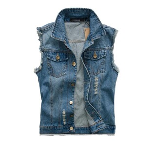 U 46408 Men's Distressed Denim Vest �ƶ�ţ���R�� �W����