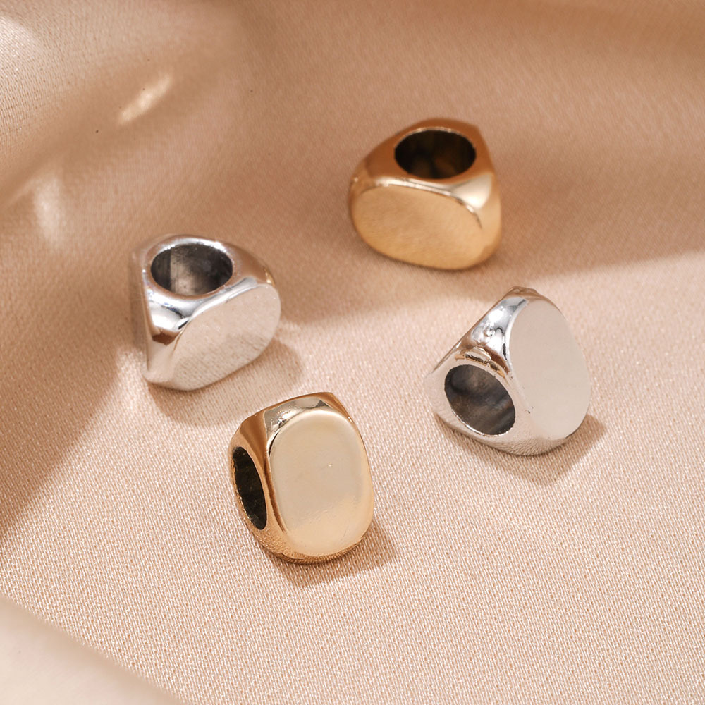 DIY大孔串珠UV保色合金配件 光面三角形串珠 复古手链饰品配件