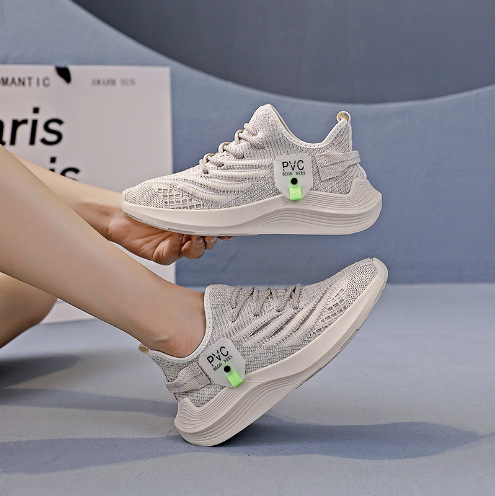 Coconut Shoes Women's 2025 Spring and Summer Women's Shoes Mesh Breathable Sports Running Shoes All-match Lightweight Casual Shoes Trendy Single