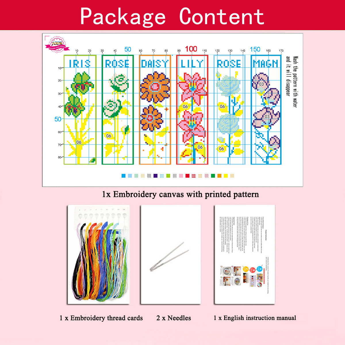 Kits de punto de cruz impresos estilo marcapáginas, éxito de ventas transfronterizas, hermosas flores, artículos pequeños de alta gama, creativos y culturales hechos a mano para principiantes