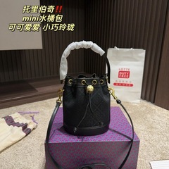 Tortyburch レトロ キャンバス フォーチュン バケット バッグ ワイン樽バッグ オールドフラワー フルプリント ショルダー クロスボディ ハンドバッグ レディース トレンド