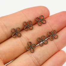 合金古铜色四叶草mini吊坠 DIY饰品配件项链手链挂件 10x8mm 0.2g