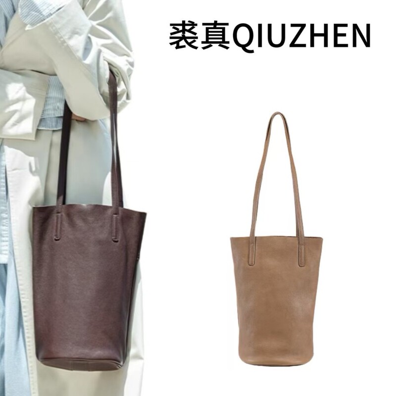 【In Stock】Floral Tube Bag Lazy Style Water Bucket Bag for Women Genuine Leather Underarm Shoulder Bag Vintage Commuter Vegetable-Tanned Cowhide 【In Stock】Floral Tube Bag Lazy Style Water Bucket Bag for Women Genuine Leather Underarm Shoulder Bag Vintage Commuter Vegetable-Tanned Cowhide