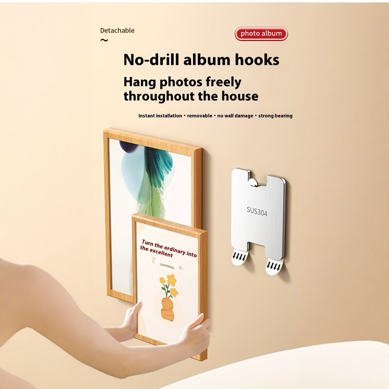 Cross-Border Amazon No-Drill Picture Hanging Hook for Home Use, Photo Frame Wall Mount, Traceless Strong Load-Bearing Hanger, Traceless Nails Cross-Border Amazon No-Drill Picture Hanging Hook for Home Use, Photo Frame Wall Mount, Traceless Strong Load-Bearing Hanger, Traceless Nails