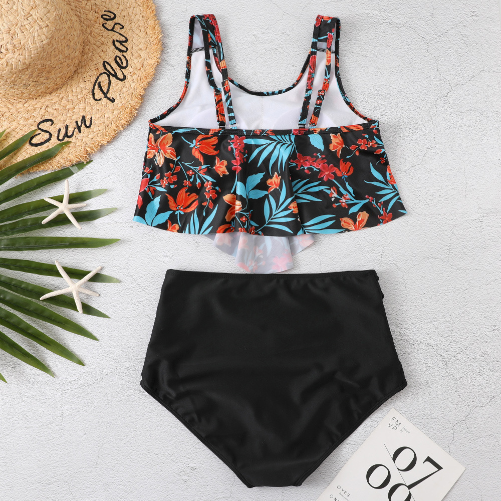 91g Weight Polyester Fabric Type Ditsy Floral, Solid Color Pattern L, M, S, XL, XXL Size Ditsy Floral Solid Color Tankinis 无