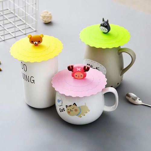 Cartoon Silicone Cup Cover Universal Mug Ceramic Cup Lid Sealing Dustproof Round Glass Cup Tea Cup Cover Heat Resistant