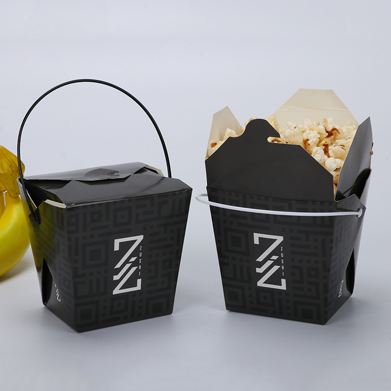 源头厂家供应韩式炸鸡淋膜白卡纸打包盒加厚鸡排牛皮纸外卖炸鸡盒