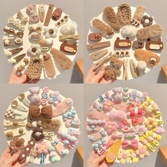 儿童发卡可爱毛绒碎发夹女童秋冬针织花朵夹子宝宝侧边夹对夹发饰