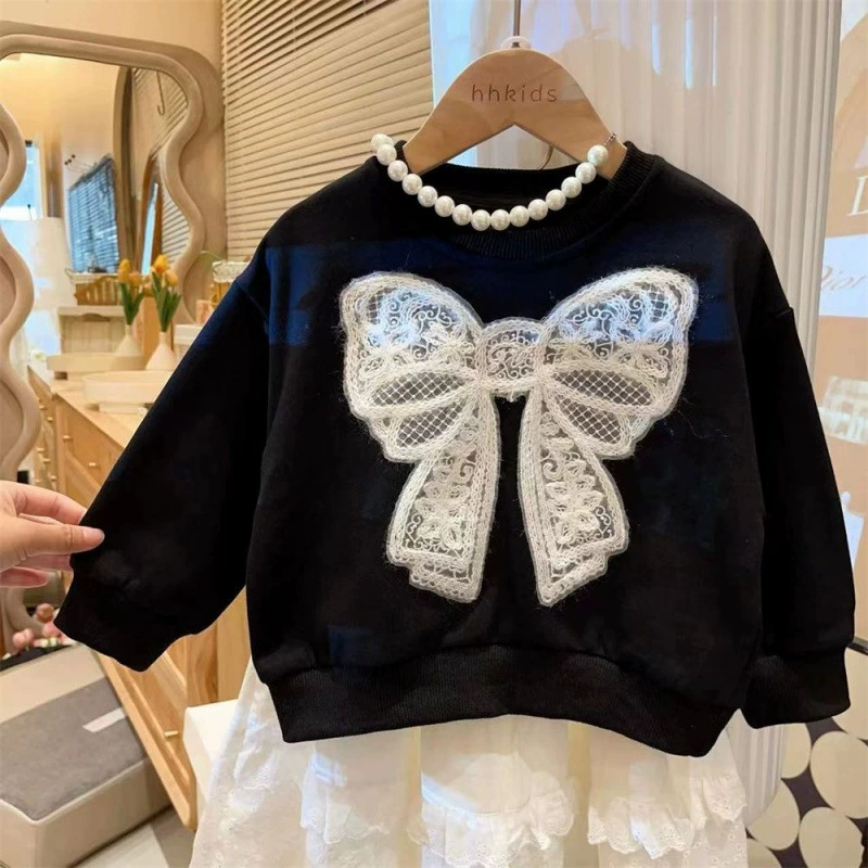 Бант девушка свитера осень-зима новый детский длинный рукав