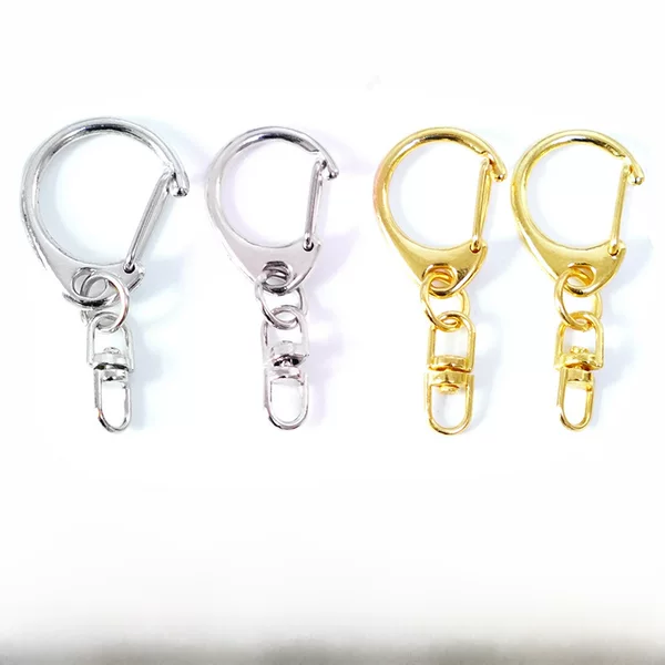 Factory wholesale supply small C buckle jewelry accessories pendant plus rotating 8 buckle metal keychain small D buckle spot