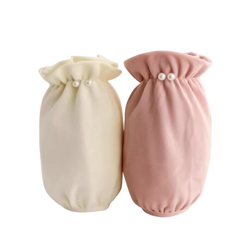 Fall/Winter Solid-Color Plush Pearl Sleeves for Office & Household — Dirt-Resistant, Durable Arm Warmers Perfect for Down Jackets and Cotton Coats