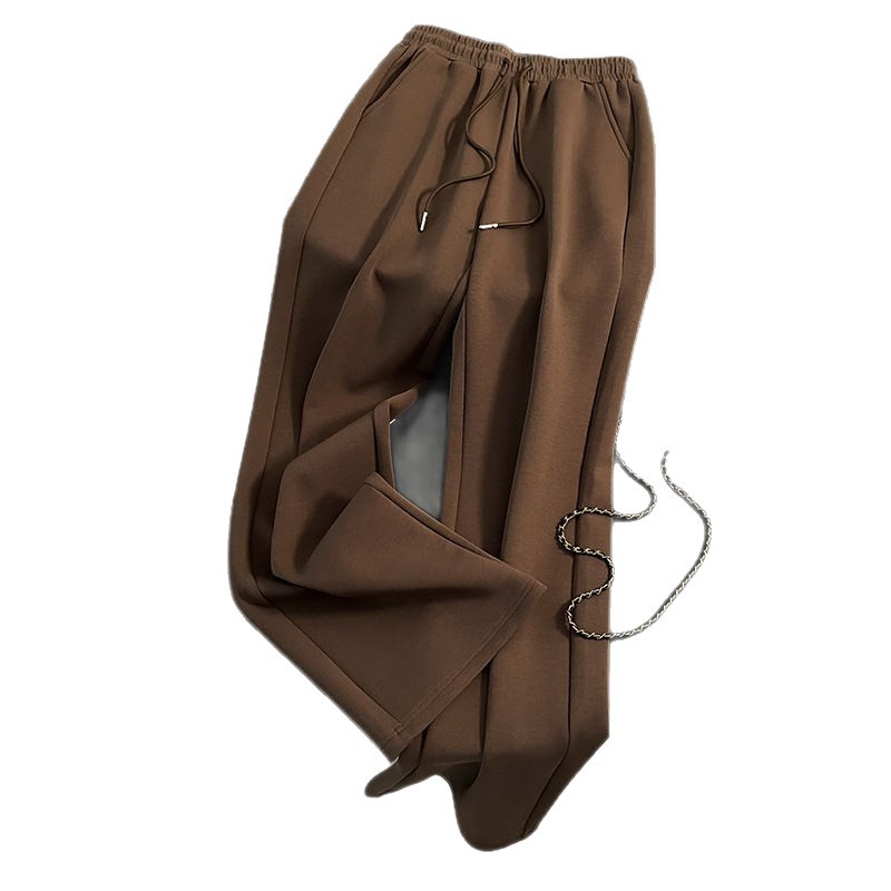 Korean Style Women's Zip-Up Hoodie & Jogger Pants Set - Casual Sporty Outfit (S-2XL, Black/Brown)_ecoleips.com
