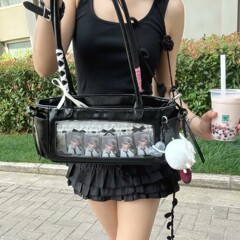 新しい日本 Y2K 大容量透明バッジアイドルサポートバッグ痛バッグガールズショルダー脇の下バッグ