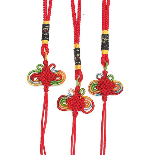 Polyester jade thread colorful small lantern Chinese knot handmade three-dimensional small Chinese knot large quantity discount