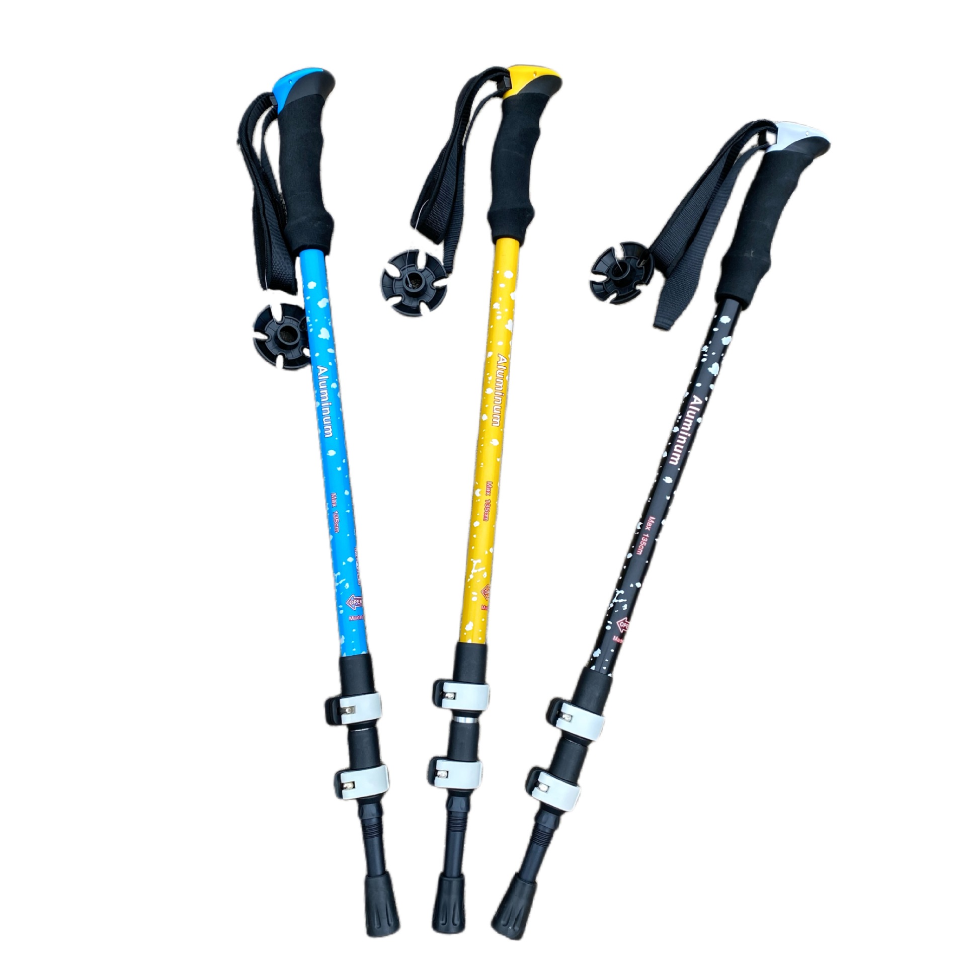 Factory Direct Sale External Lock Hiking 6061 Aviation Aluminum Alloy Cane Outdoor Telescopic Walking Stick_voghion.com