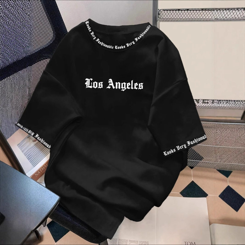 国境を越えた男性カジュアルプリントtシャツ欧米の大サイズアマゾンの新しい通気性ニット上着卸売りブーム|undefined