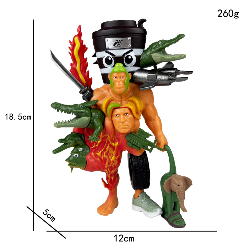 国境を越えた新製品外国AI山海経手はすべて木の棒人Tralalaが靴を履いてサメの人形モデルを作った