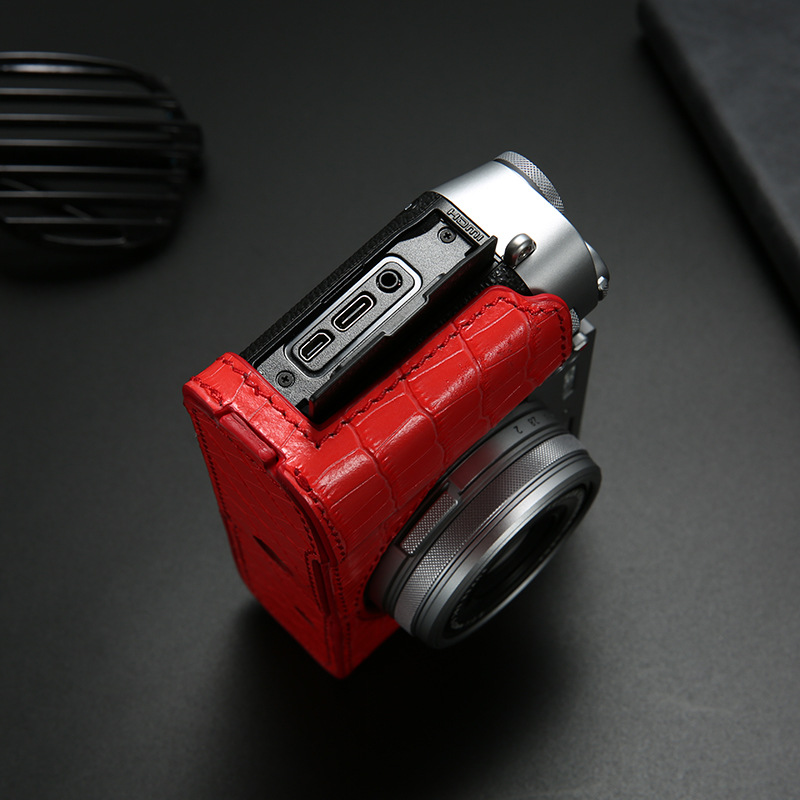 (2개) 후지 X100F 카메라 가방 X100V 가죽 케이스 X100V 가죽 카메라 보호 케이스 하프 셋베이스 오프닝